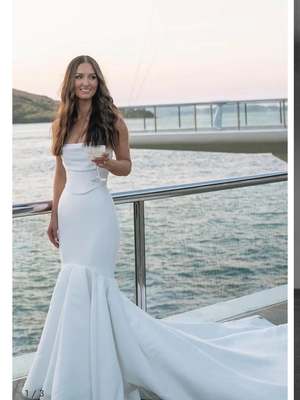 Strapless White Mermaid Wedding Gown